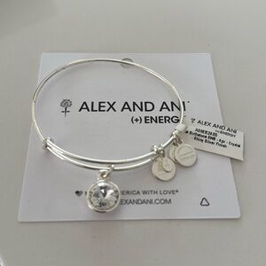 Alex And Ani Crystal Birthstone EWB shiny silver finish! Brand new with tag!